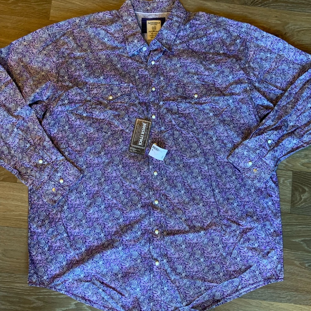 Panhandle Men’s Purple Paisley Western Shirt